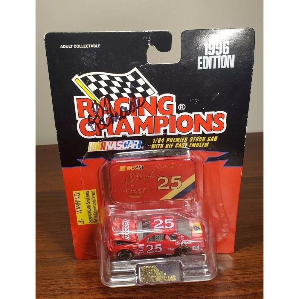 SIGNED Ken Schrader NASCAR #25 1996 Edition 1/64th Racing Champions Diecast Car